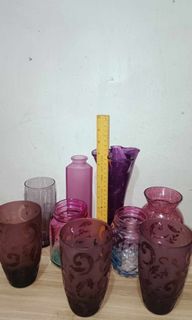 Purple/ violet color glass flower Vases candle holders mug take all