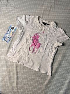 Ralph Lauren Shirt with Pink Logo and Gemstones