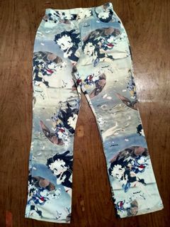 RARE! Vintage 1998s Betty Dog Bimbo Pudgy All Over Prints Trousers , 90's fashion , Second hand , Pants , Jeans , Cartoons , Collectibles 90