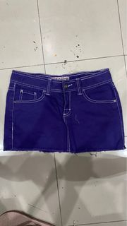 roxy purple micro mini denim skirt low waisted