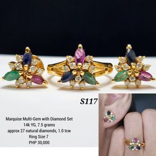 S117• Marquise Multi-Gem with Diamond Set
