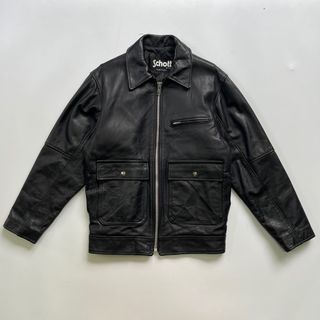 Schott NYC Triumph Bobber Genuine Leather Motorcycle Jacket