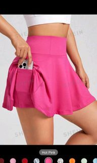 SHEIN HOT PINK SKIRT SHORTS SKORT ZUMBA WORKOUT GYM CASUAL AESTHETIC Y2K HIGH WAISTED A LINE SKIRT CUTE BARBIE