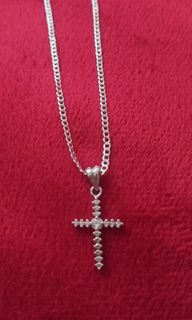 Silver 925 necklace with cross pendant 16inches