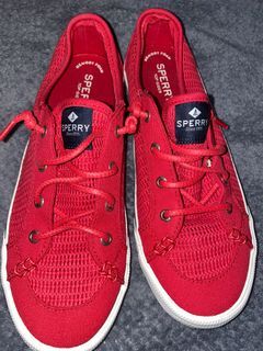Sperry Top-Sider Crest Vibe Red Mesh Canvas Casual Sneakers Women’s Size 8