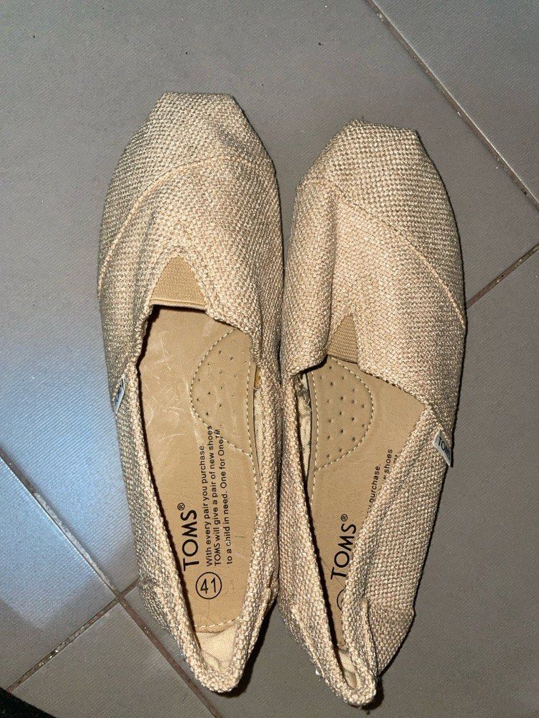 Natural burlap toms hot sale