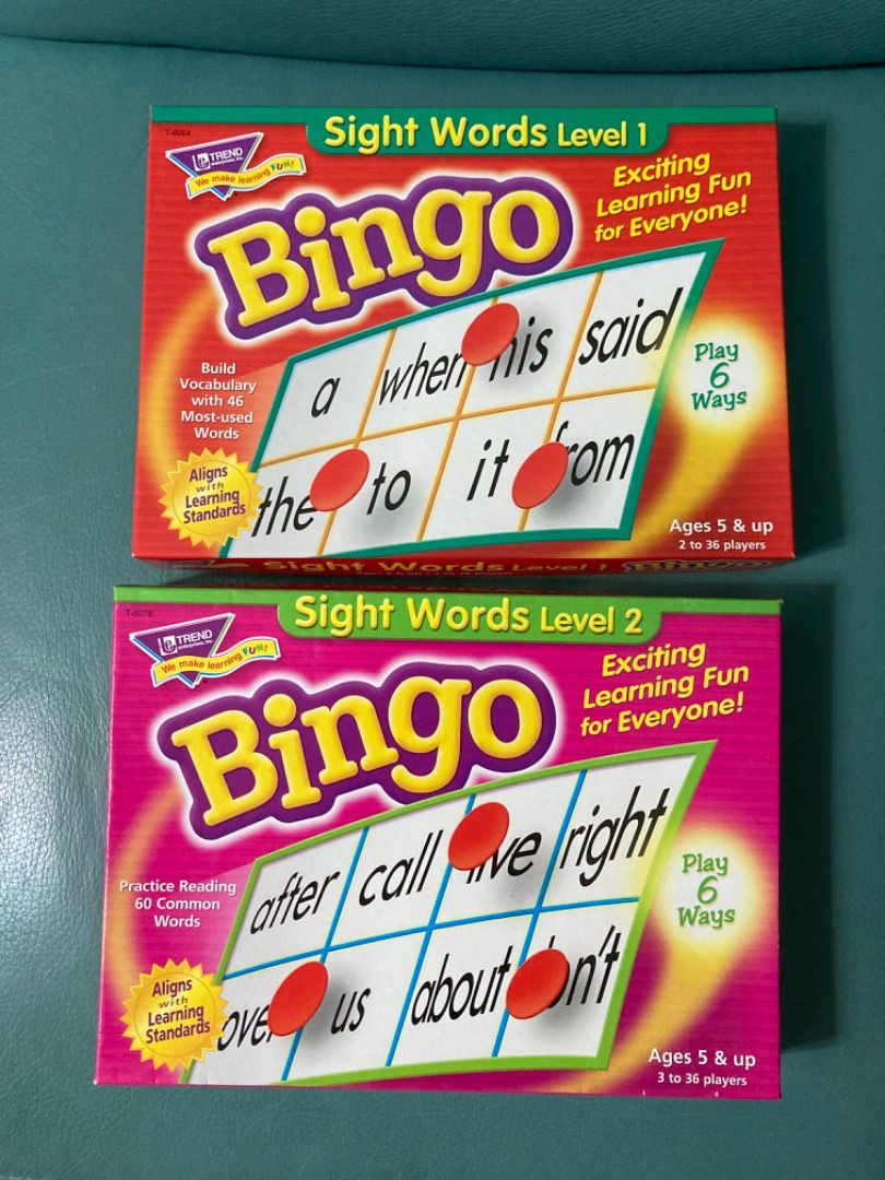 Trend Enterprises: Sight Words Bingo Game Level 1&2 英文認字遊戲兩