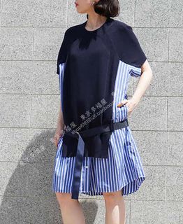 T-shirt Dress Round Neck Korean Style Knee Length Maternity Dress Loose fit