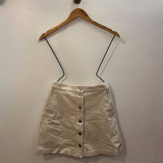 UNIQLO | Corduroy Cream Mini Skirt