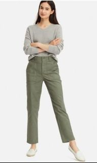 UNIQLO High Waist Baker Pants in Army Green- Medium