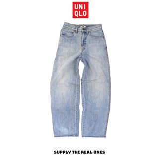 Uniqlo Light Wash Denim Baggy Wide Legs Jeans