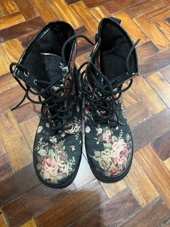 Unique Floral Combat Boots