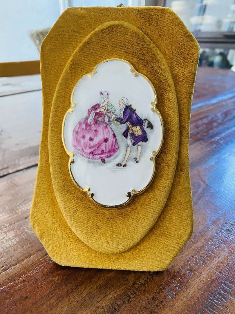 Velvet Victorian Framed Home Decor (Category: Frames & Pictures) located in Bulacan. Submitted by orange.locker (Listing ID 1300944594, Image 1). Description: light Mustard Velvet color Victorian design height 6 inches width 3.5 inches.