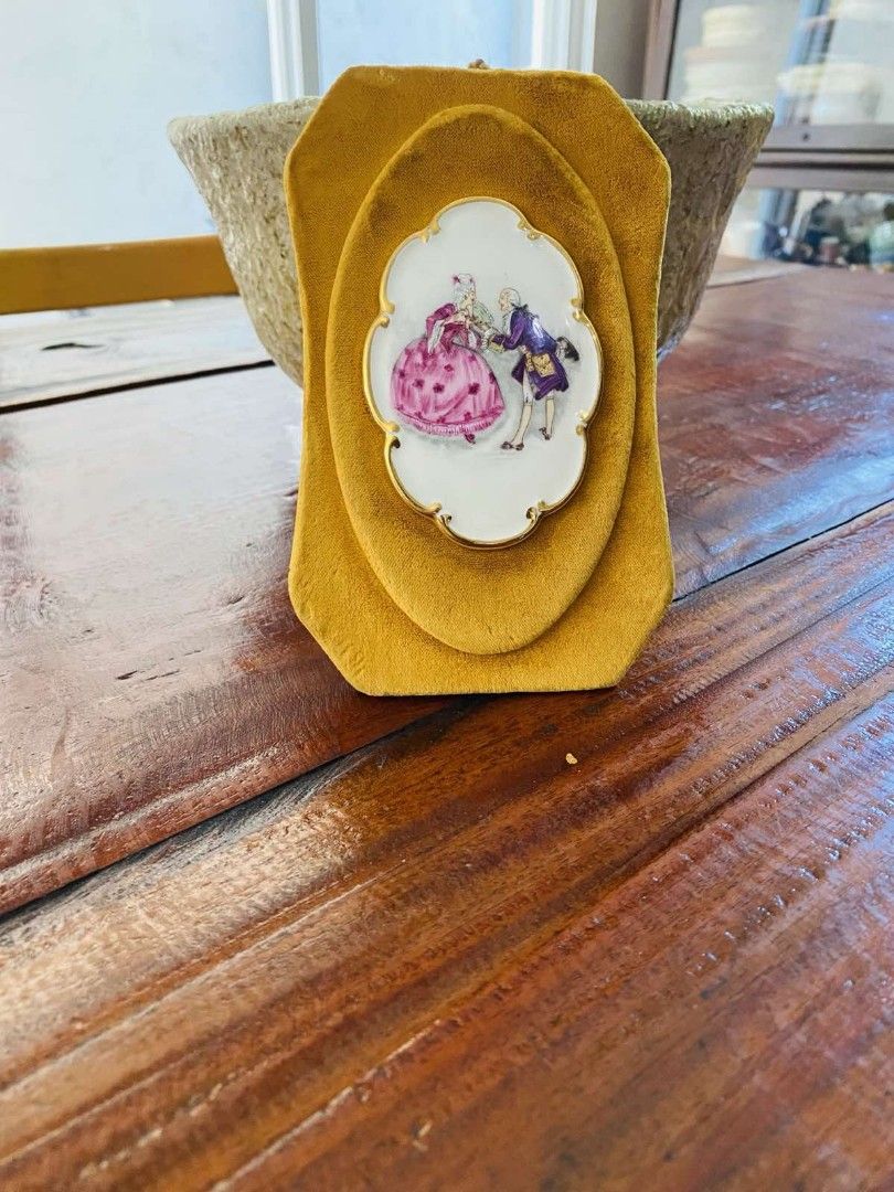 Velvet Victorian Framed Home Decor (Category: Frames & Pictures) located in Bulacan. Submitted by orange.locker (Listing ID 1300944594, Image 2). Description: light Mustard Velvet color Victorian design height 6 inches width 3.5 inches.