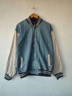 Vintage 90s Denim varsity jacket (Auburn)