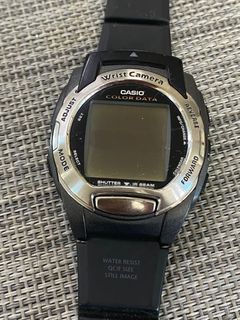 Vintage Casio Watch WQV-3 Wrist Camera Color Data Made in Japan - Not Working Needs Repair SELLING AS IS