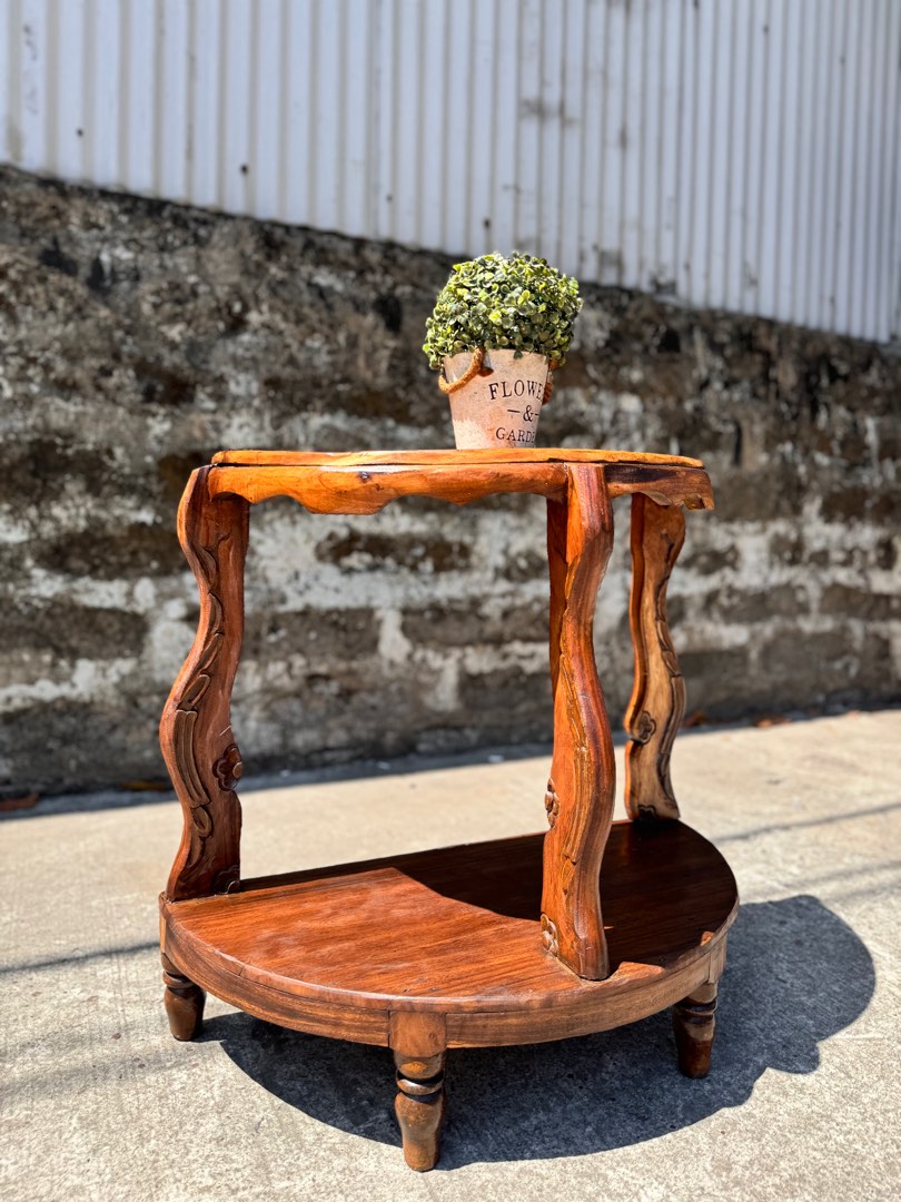 Vintage Narra Halfmoon Side Table, Hobbies & Toys, Memorabilia