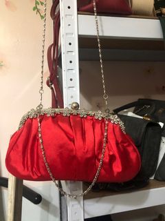 Wedding Silk Red Clutch bag Purse