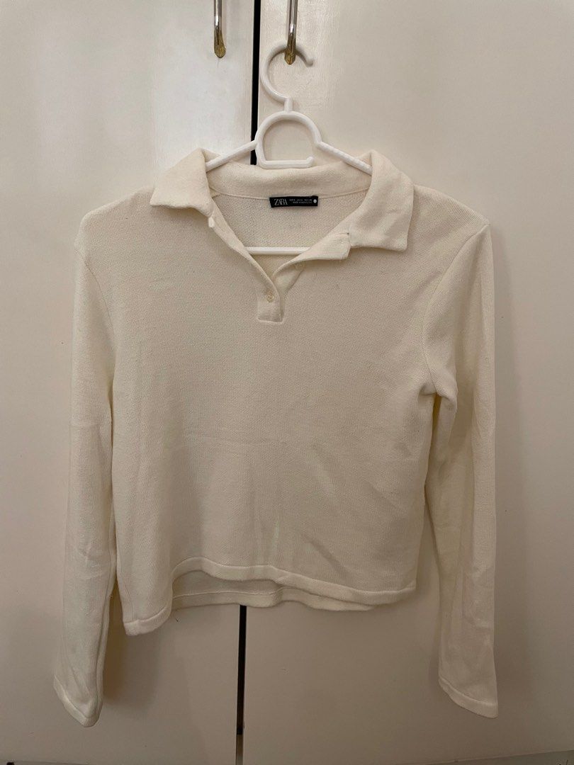 White Zara Long sleeves (Category: Longsleeves) located in Quezon City. Submitted by declutterxcloset (Listing ID 1300942261, Image 2). Description: Like new, what you see is what you get ☺️.