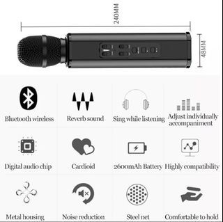 Wireless Bluetooth Microphone Karaoke Speaker Handheld Karaoke Microphon KTV K6