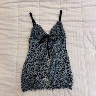 y2k fairycore lingerie leopard top
