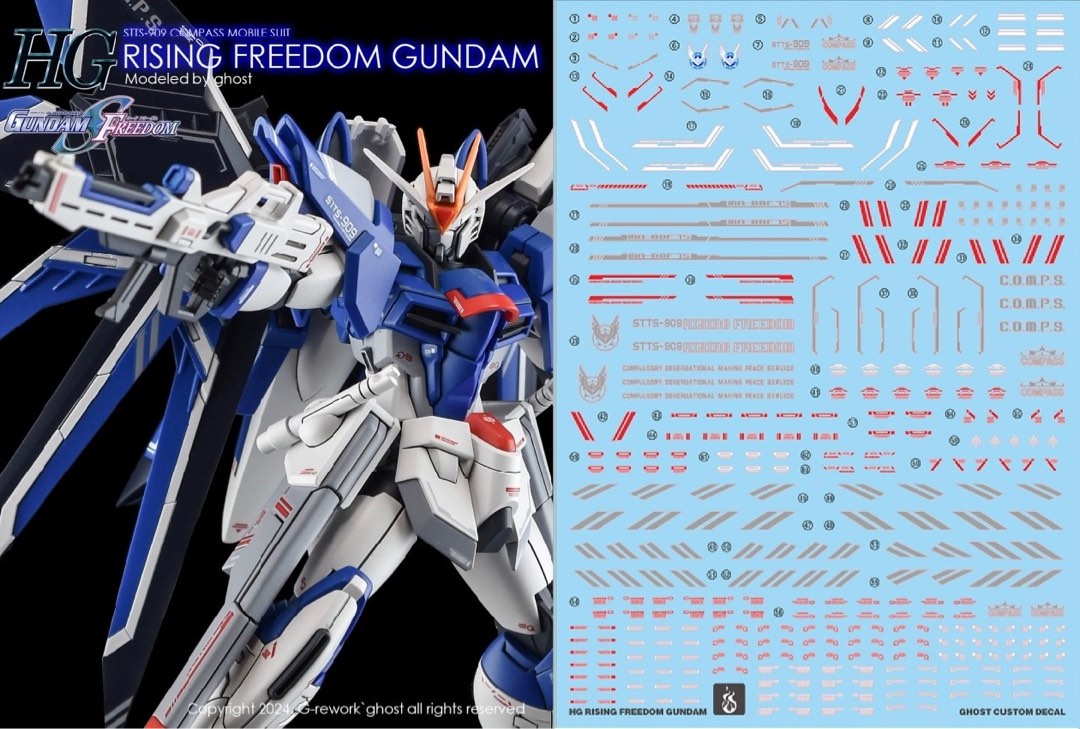 [Yan] HG Rising Freedom Gundam (G Rework Ver.) Ghost Custom Fluorescent ...