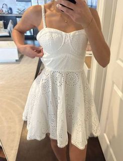 Zara Eyelet White Beach Dress