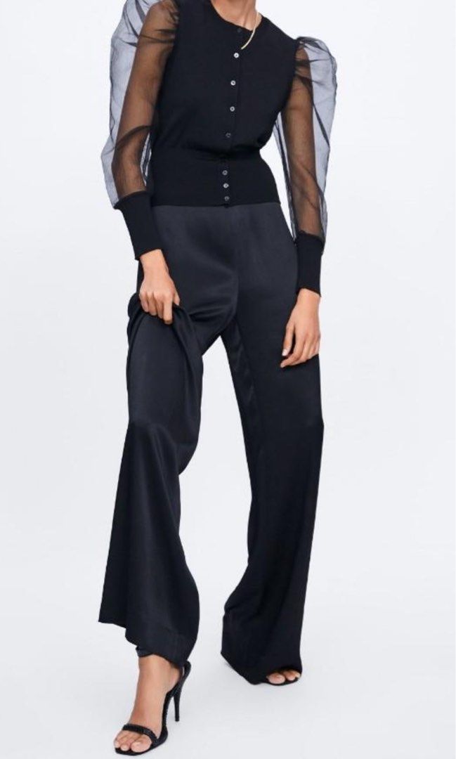 Zara organza sleeve cardigan hotsell