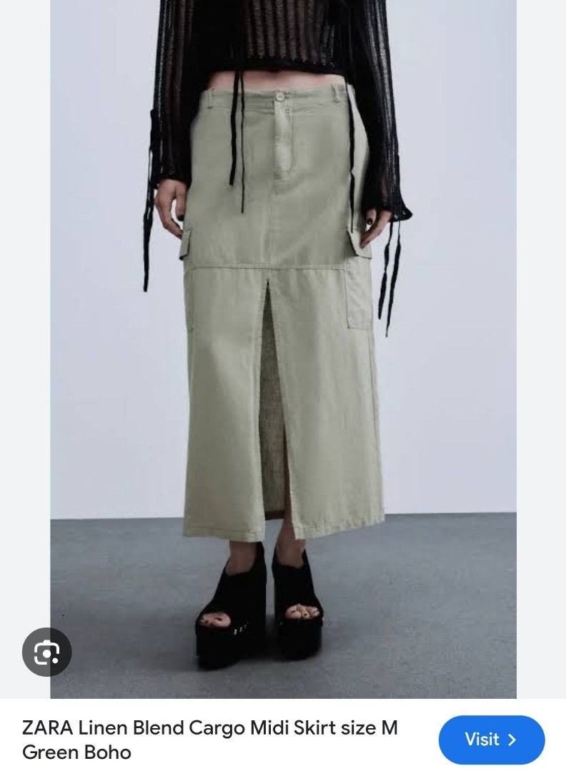 Zara Linen Cargo skirt or top Women s Fashion Bottoms Skirts on Carousell