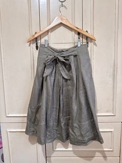 Zara midi linen blend skirt