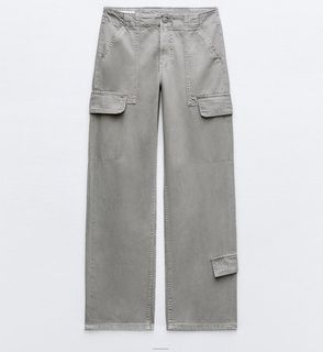 (with tag!) Zara mid-rise adjustable tab cargo trousers