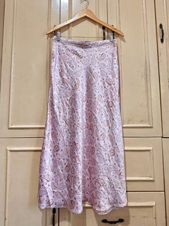 Zara satin pink maxi skirt