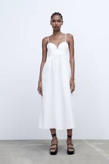 ZARA White V Strappy Dress