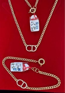 18K Saudi Gold CD necklace and bracelet