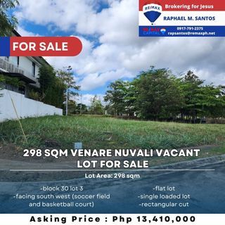 298 sqm Venare Nuvali Vacant Lot for Sale