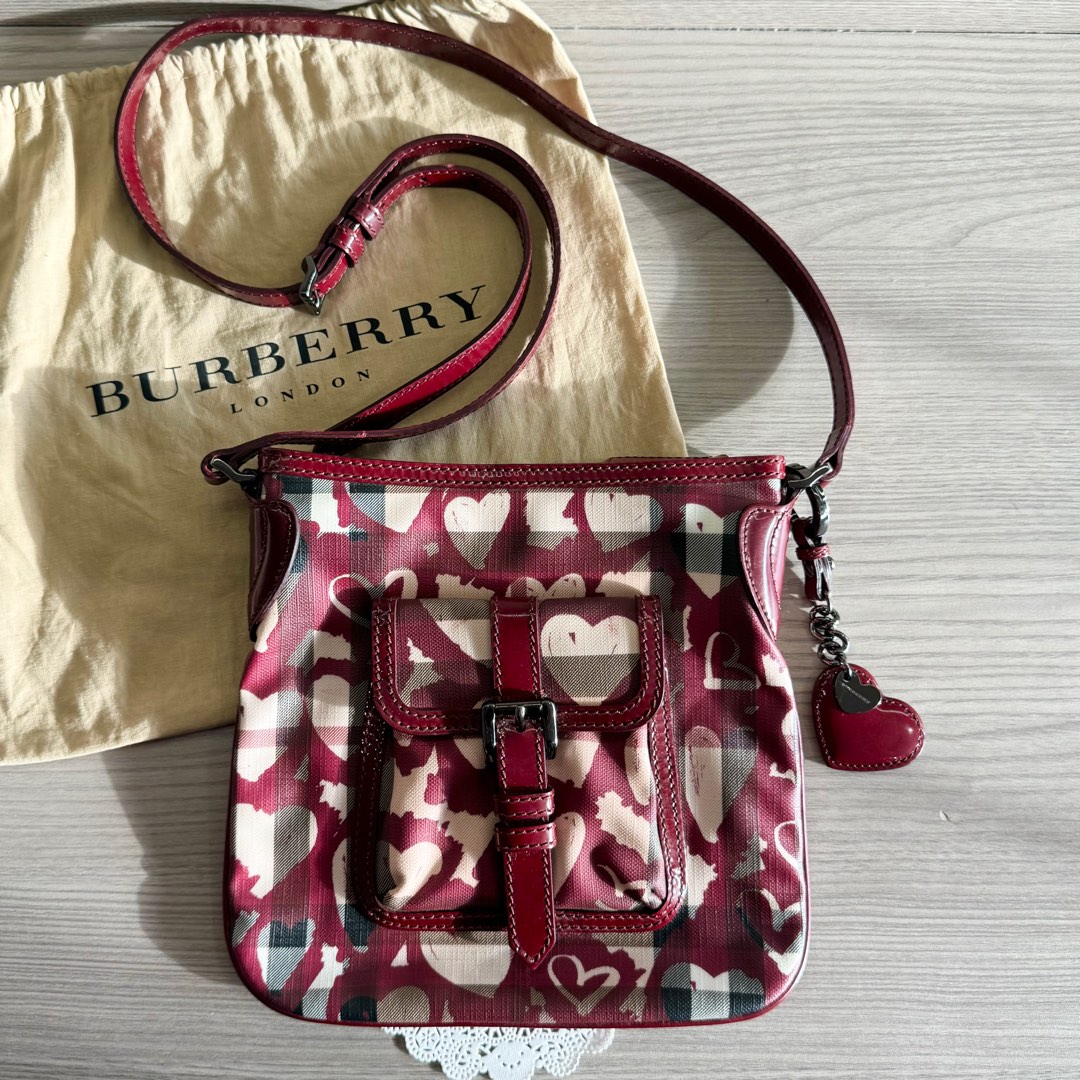 80 OFF Burberry Supernova Hearts Red Patent Dryden Crossbody Bag