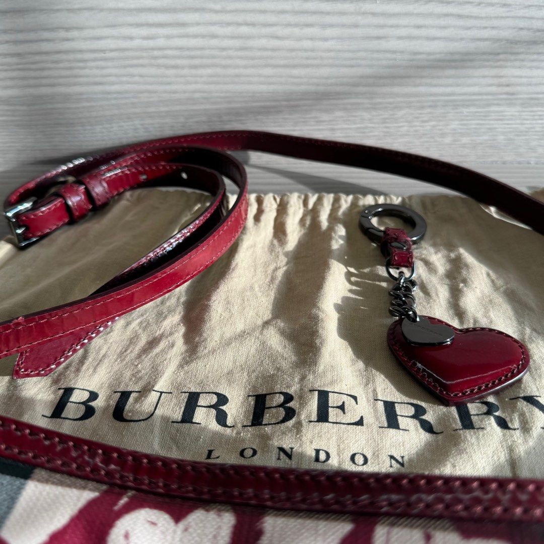 80 OFF Burberry Supernova Hearts Red Patent Dryden Crossbody Bag