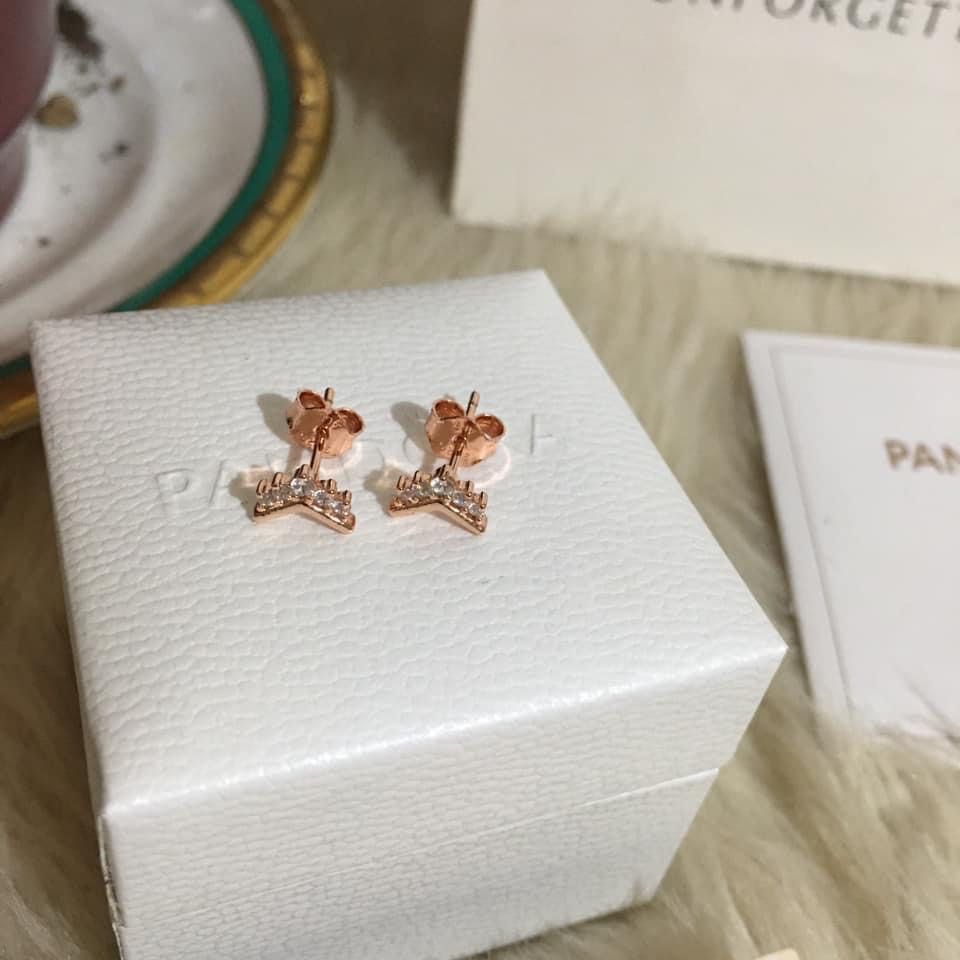 SALE PANDORA TIARA WISHBONE STUD EARRING Women s Fashion Jewelry Organizers Earrings on Carousell