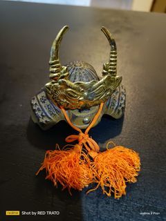 💯 Vintage Miniature Cast Iron japanese Samurai Helmet