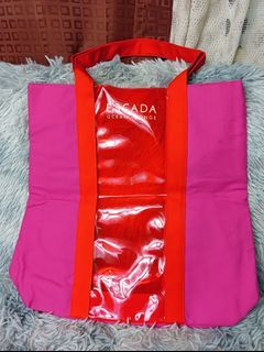 authentic escada ocean lounge canvas and pvc tote bag
