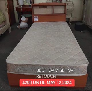 Bed frame with foam