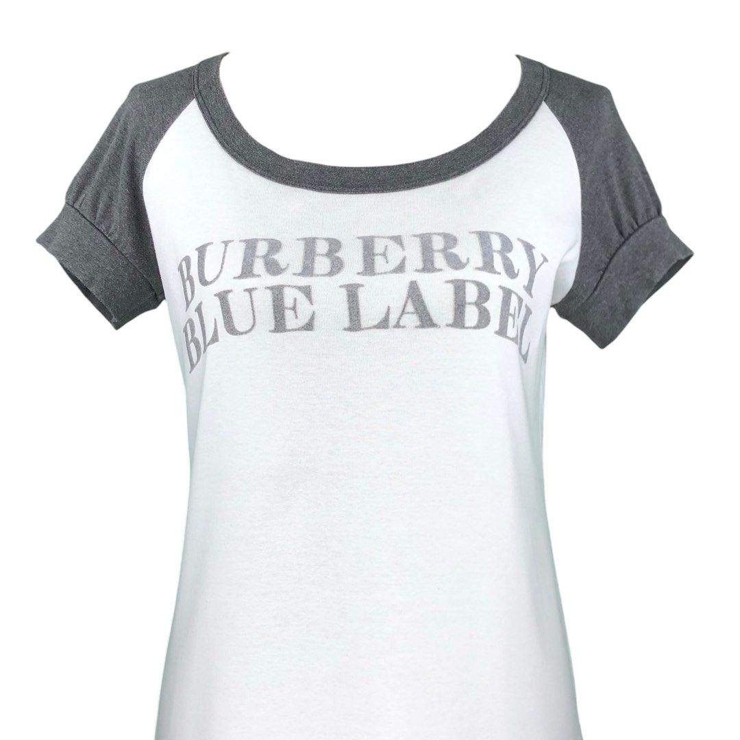 Burberry London Blue Label Spell Out Big Logo White Women