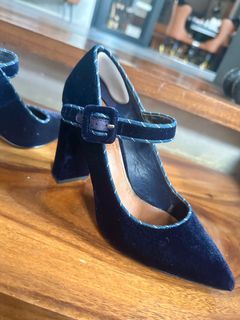 Charles and keith velvet mary jane heels