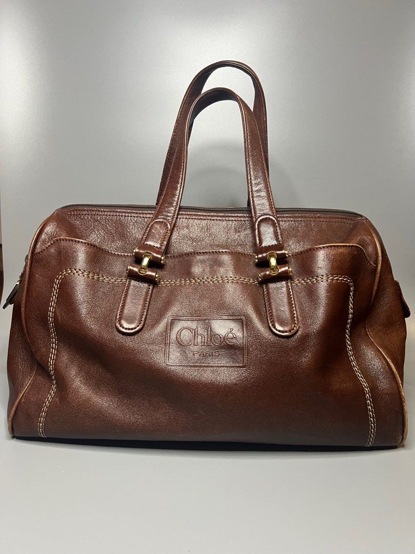 Chloe vintage boston handbag (Category: Luxury Bags & Wallets) located in Manila. Submitted by zapantaesther (Listing ID 1302692401, Image 1). Description: Authentic Vintage Chloe leather bag Issue: Rubs on corners In very good condition.