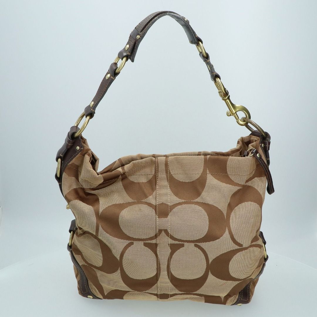 COACH 10620 BROWN NYLON HOBO SHOUDLER BAG 247018862 WE, Women's