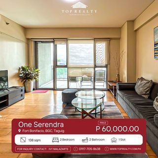 Condo for Rent in One Serendra, BGC, Taguig 2 Bedroom 2BR