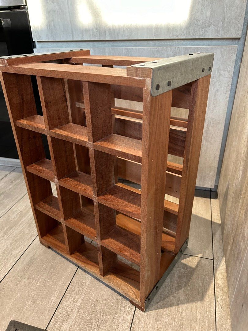 Crate and barrel wine rack wood top