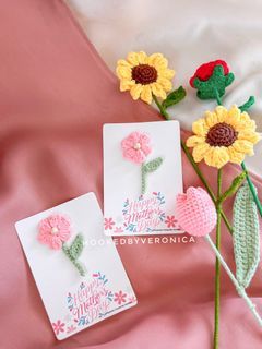 Crochet Flower Letter Card