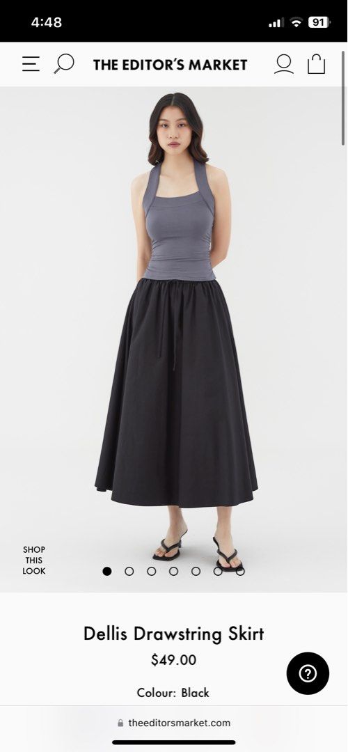 TEM Editors Market Dellis Drawstring Skirt S
