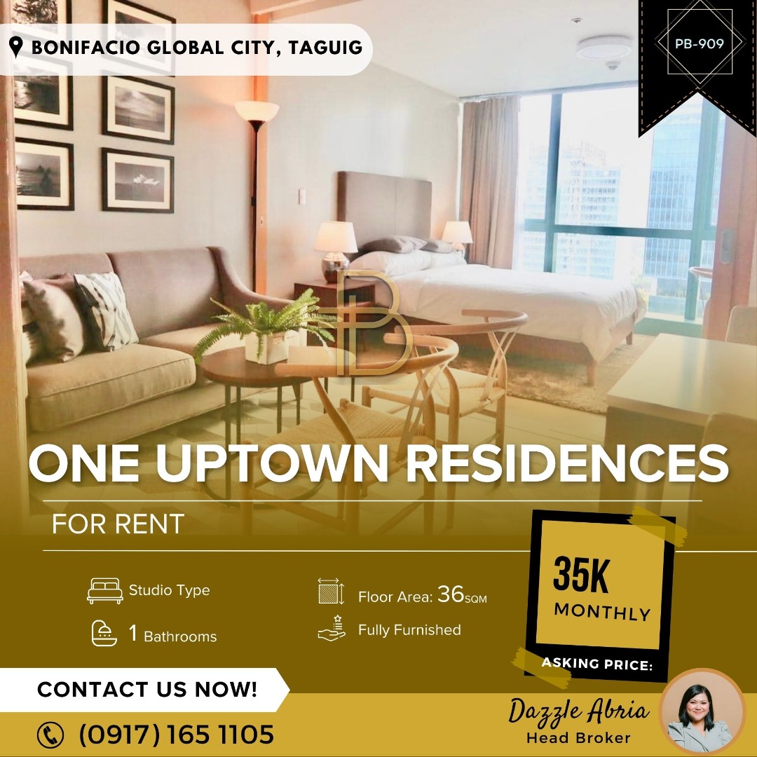 2Bedroom for Rent in Central Park West Near Mitsukoshi BGC, Uptown Mall